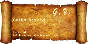 Galba Vitold névjegykártya